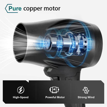 TheWarmestCorner™ Seese Cordless Leaf Blower Handheld, Turbo Jet Blower, Cordless Turbo Super Power Air Duster, for Patio Cleaning, Lawn Care, Blowing Leaves and Dust