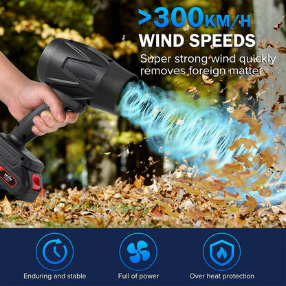 TheWarmestCorner™ Seese Cordless Leaf Blower Handheld, Turbo Jet Blower, Cordless Turbo Super Power Air Duster, for Patio Cleaning, Lawn Care, Blowing Leaves and Dust