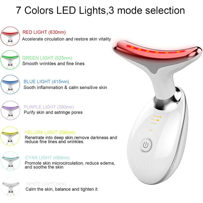 Seven-Color Anti-Wrinkle Facial and Neck Massager