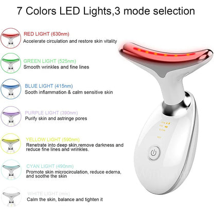 Seven-Color Anti-Wrinkle Facial and Neck Massager
