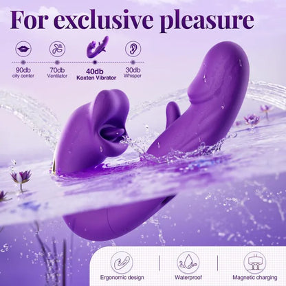 TheWarmestCorner™G-spot Vibrator Women Sex Toy with 7 Flapping Vibrating & 5 Licking Sucking Modes