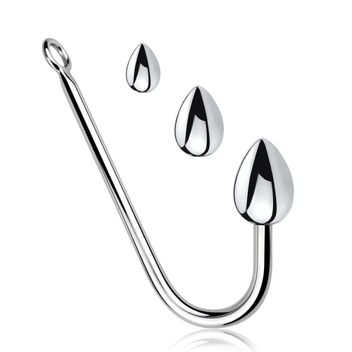 Stainless Steel Anal Hook with 3 Balls