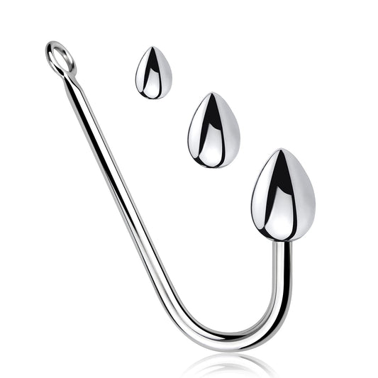 Stainless Steel Anal Hook with 3 Balls