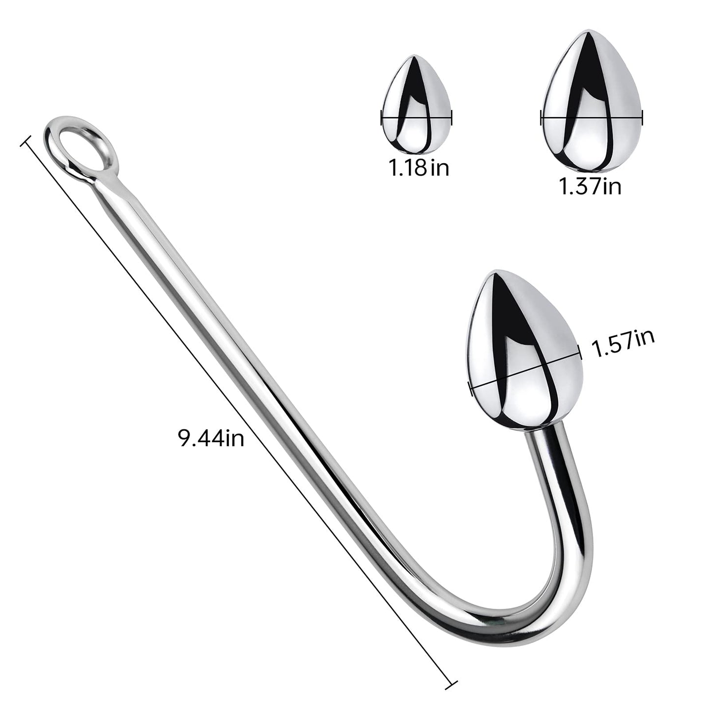 Stainless Steel Anal Hook with 3 Balls