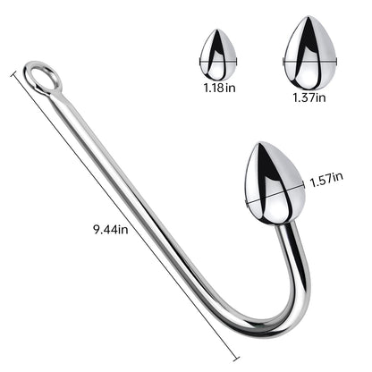 Stainless Steel Anal Hook with 3 Balls