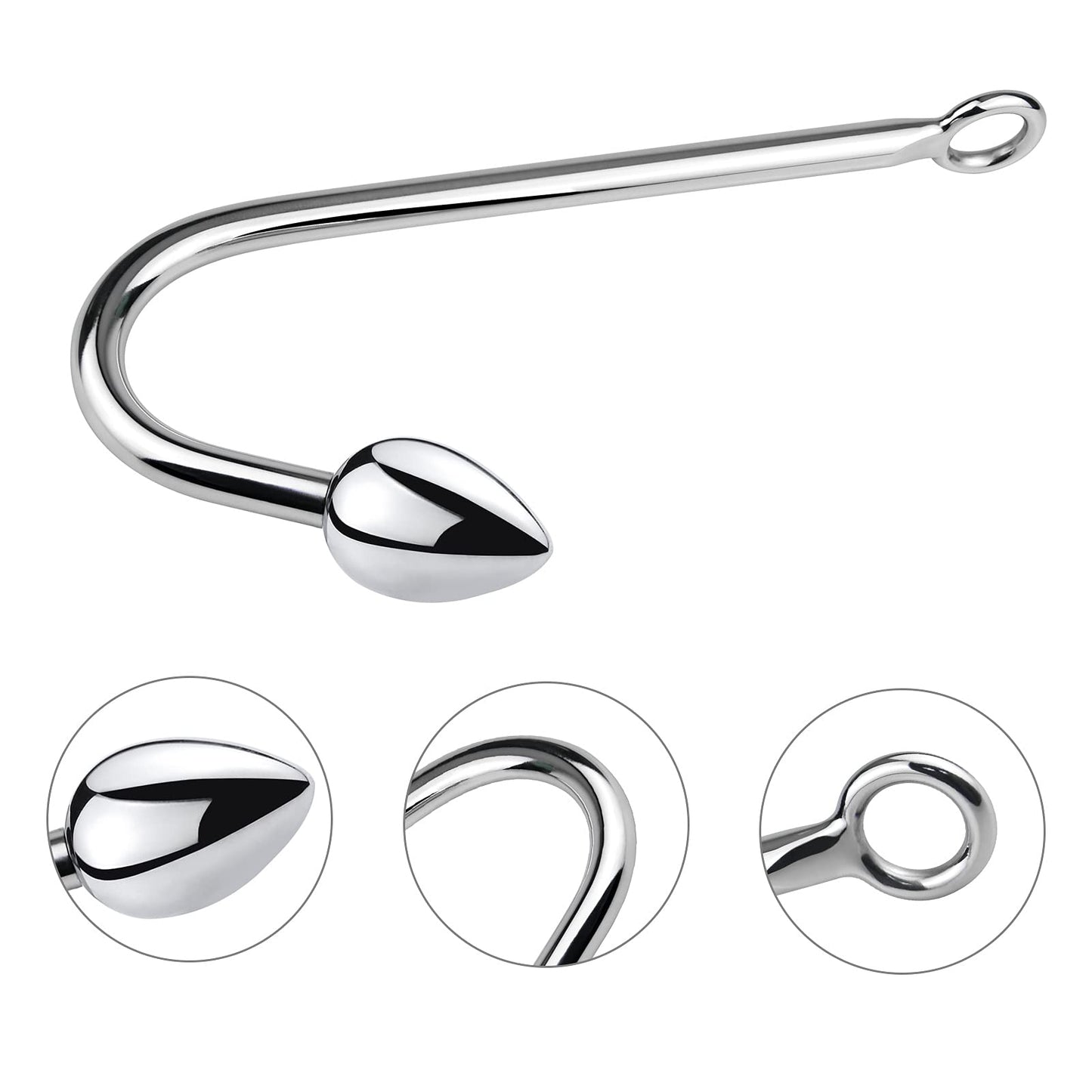 Stainless Steel Anal Hook with 3 Balls